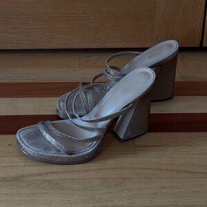 Circus by Sam Edelman Gold Sparkly Strappy Heels